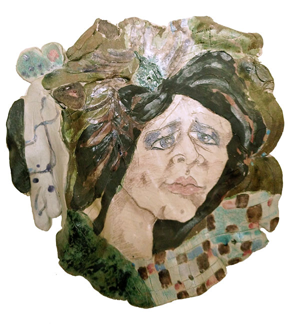 Wall Gypsy - Carved ceramic wall piece