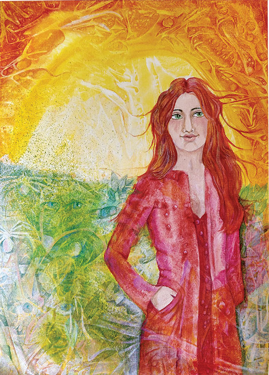 The Lady in Red - Acrylic Painting
