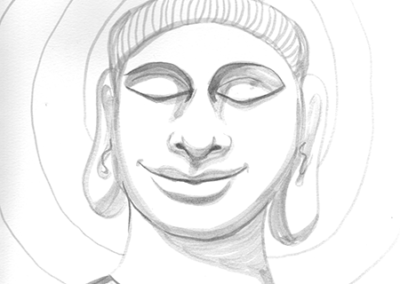 Happy Buddha face